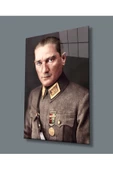 AlpiLeo Atatürk Portresi Uv Baskılı Alp Özel Cam Tablo, Ev Ve Ofis Duvar Dekoru thumbnail 1