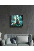AlpiLeo Ormanın Işıltısı Neon Tilki Alp Özel Cam Tablo, Hediyelik Tablo, Ev Ofis Dekoru thumbnail 2