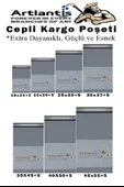 Plastik Kargo Poşeti Cepli 18x25+5 cm 50 Adet 1 Paket Ekonomik Cepli Kargo Poşeti Dayanıklı Gri Esnek - 6