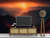 Dağda Günbatımı Manzaralı Duvar Kağıdı Baskı thumbnail 3