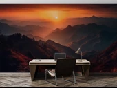 Dağda Günbatımı Manzaralı Duvar Kağıdı Baskı thumbnail 4