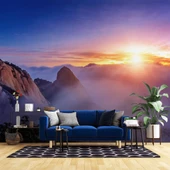 Dağ Bulut Gündoğumu Manzaralı Duvar Kağıdı Baskı thumbnail 1