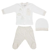 uğurböceğiçocuk Aziz Bebe Çizgili Bulut Ayı Nakışlı 5'li Hastane Çıkışı 5322 thumbnail 4