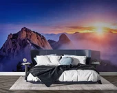 Dağ Bulut Gündoğumu Manzaralı Duvar Kağıdı Baskı thumbnail 2