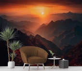 Dağda Günbatımı Manzaralı Duvar Kağıdı Baskı thumbnail 6