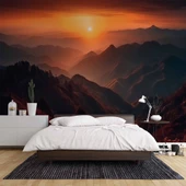 Dağda Günbatımı Manzaralı Duvar Kağıdı Baskı thumbnail 2