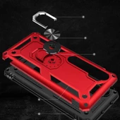 Xiaomi Mi Note 10 Kılıf Vega Tank Sert Yüzüklü Standlı Zırh Koruma Kapak - 7
