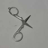 Hagiki Katlanır Makas Paslanmaz Çelik Seyahat Makası Pratik Kolay Taşınabilir Keskin Bıçaklı Makas - 3