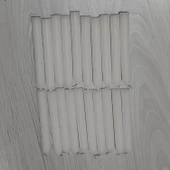 Hagiki Klasik Beyaz Mum 20 Adet Naturel Kokusuz Uzun Şamdan Mumu Çapı 1,5cm Uzunluğu 13 cm 20ADET Fiyatıdır - 2