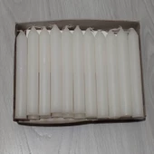 Hagiki Klasik Beyaz Mum 20 Adet Naturel Kokusuz Uzun Şamdan Mumu Çapı 1,5cm Uzunluğu 13 cm 20ADET Fiyatıdır - 1