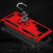 Samsung Galaxy S22 Ultra Kılıf Vega Tank Sert Yüzüklü Standlı Zırh Koruma Kapak thumbnail 5