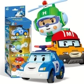 Robocar Poli Sürtmeli İt gitsin 3 lü set POLİ - HELLY - MAX Muadil Sür Gitsin - 1