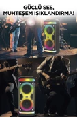 Torima BTS-1993 Siyah RGB Ledli Mikrofonlu Kumandalı Bluetooth Hoparlör Parti Speaker - 3