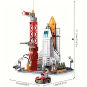 UZAY MEKİĞİ 3D BULDING BLOCKS 521 Parça 6+ YAŞ Puzzle Uzay Yolculuğu Eğitici Bloklar Hediye - 2