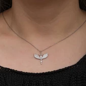 925 Ayar Gümüş Baget Taşlı Mikail Kılıcı Kadın Kolye - 2