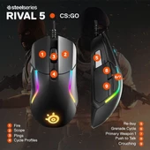 SteelSeries Rival 5 RGB Optik Kablolu Oyuncu Mouse - 8
