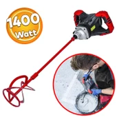 Boya Alçı Harç Karma Karıştırıcı Tekli Mixer 1400 W Tekli Vitesli 120 mm Kanat Çap Kömürlü Mikser - 1