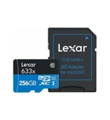 Lexar 633x 256 GB MicroSDXC Class 10 UHS-I Hafıza Kartı + Adaptör Drone Kameralar için - 3