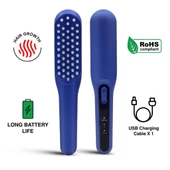 Saç Derisi Masaj Tarağı Elektronik Mikro Akım Çok Fonksiyonlu Mavi - 3