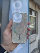İphone 15 Kılıf Diamont MagSafe Hologramlı Kapak - 10