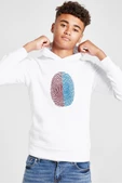 Bordo Mavi Parmak İzi Beyaz Çocuk 3ip Kapşonlu  Sweatshirt - 1