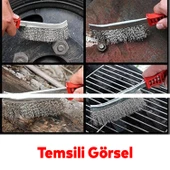Plastik Saplı Metal Tel Fırça Kir Pas Mangal Barbekü Izgara Çok Amaçlı Temizleme Fırçası 30 mm thumbnail 3