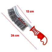 Plastik Saplı Metal Tel Fırça Kir Pas Mangal Barbekü Izgara Çok Amaçlı Temizleme Fırçası 30 mm thumbnail 2