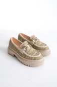 Artı-Artı029-1428 Kadın Günlük Kalın Hafif Taban Bej Hasır Örgü Desenli Kolej Ayakkabı thumbnail 4