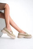 Artı-Artı029-1428 Kadın Günlük Kalın Hafif Taban Bej Hasır Örgü Desenli Kolej Ayakkabı thumbnail 1