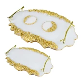 TEPSİ EPOKSİ TAŞLI OVAL DAMAT KAHVE SETİ ALTIN 2'Lİ thumbnail 1