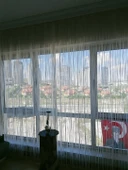 İP MODEL KREM RENK İP PERDE 180 Cm En 280 cm Boy  2 mm şeritler halinde hazır ip perde thumbnail 7