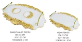 TEPSİ EPOKSİ TAŞLI OVAL DAMAT KAHVE SETİ ALTIN 2'Lİ thumbnail 4