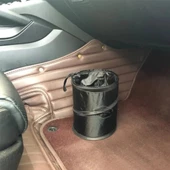 Araç İçi Çöp Kovası Katlanabilir Portatif Taşınabilir Küllük Araba Çöp Kutusu Oto Organizer Fonksiyonel Mini Depolama Saklama Kutusu Düzenleyici Siyah - 6