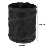 Araç İçi Çöp Kovası Katlanabilir Portatif Taşınabilir Küllük Araba Çöp Kutusu Oto Organizer Fonksiyonel Mini Depolama Saklama Kutusu Düzenleyici Siyah - 5