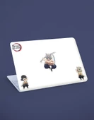 Tanjiro Kamado-Inosuke Hashibira -Demon Slayer-2li çıkartma-etiket-süsleme-hediye thumbnail 5