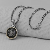 Osmanlı Tuğralı Ortası Dönen 925 Ayar Gümüş Kolye thumbnail 1