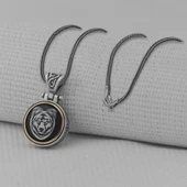 Kurt Tasarımlı Ortası Dönen 925 Ayar Erkek Gümüş Kolye thumbnail 1