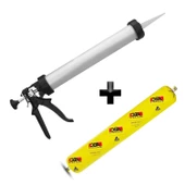 Sosis PU Silikon Mastik Gri Renk 600 ml Tabanca Güçlü Yapıştırıcı Sızdırmaz Yalıtım Tabancalı Set - 5