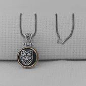 Kurt Tasarımlı Ortası Dönen 925 Ayar Erkek Gümüş Kolye thumbnail 2