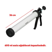 Sosis PU Silikon Mastik Gri Renk 600 ml Güçlü Yapıştırıcı Sızdırmaz Yalıtım Tabancalı 4'lü Set - 3
