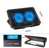 hdx4253 2 Adet Fanlı Ledli Telefon tutucu Özellikli 12"-17" Pro 7 Kademe Standlı Notebook Soğutucu - 2