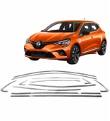 Renault Clio 5 Hb Krom Cam Çerçevesi Pas Çelik Tam Kapamalı 12 Prç. 2019 ve Sonrası thumbnail 1