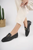 Muggo LİZA Garantili Metal Tokalı Kadın Loafer Günlük Ayakkabı - 10