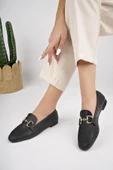 Muggo LİZA Garantili Metal Tokalı Kadın Loafer Günlük Ayakkabı - 8