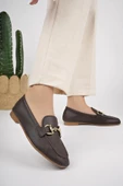 Muggo LİZA Garantili Metal Tokalı Kadın Loafer Günlük Ayakkabı - 3