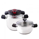 Emsan Innocook Düdüklü Tencere Seti Kırmızı 4+6,5 Lt - 1