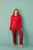 Gd Goldoremi 50802-2 Büyük Beden Kadın Honey Milan Kumaş Pijama Takım - 2