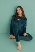 Gd Goldoremi 13164-6 Kadın Hello Sunday Kadife Pijama Takım - 7