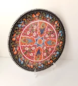 Çini El Yapımı Kabartma Etnik Çiçek Lale Desen Seramik Çini Tabak 27 cm 17158 - 4