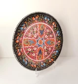 Çini El Yapımı Kabartma Etnik Çiçek Lale Desen Seramik Çini Tabak 27 cm 17158 - 2
